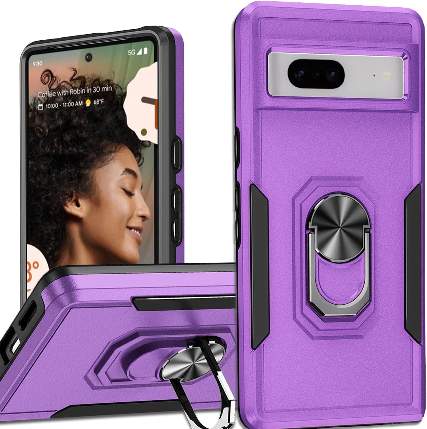 Étui à anneau robuste pour Google Pixel 8A