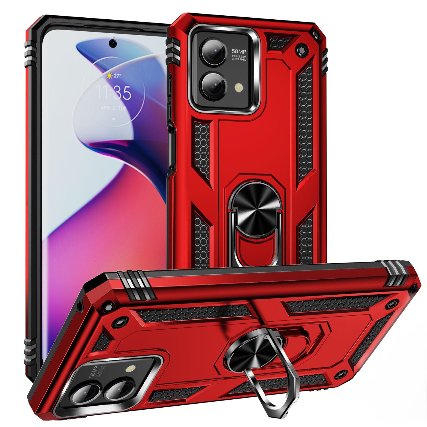 Coque hybride avec anneau pour Motorola Moto G Stylus 5G (2024)
