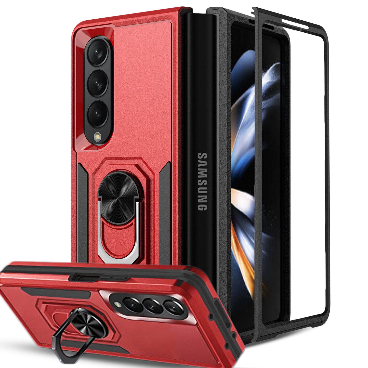 Coque robuste avec anneau pour Samsung Galaxy Z Fold 6 5G