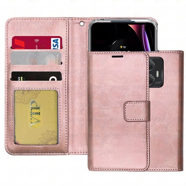 Étui portefeuille en cuir pour Motorola Moto Edge (2024)