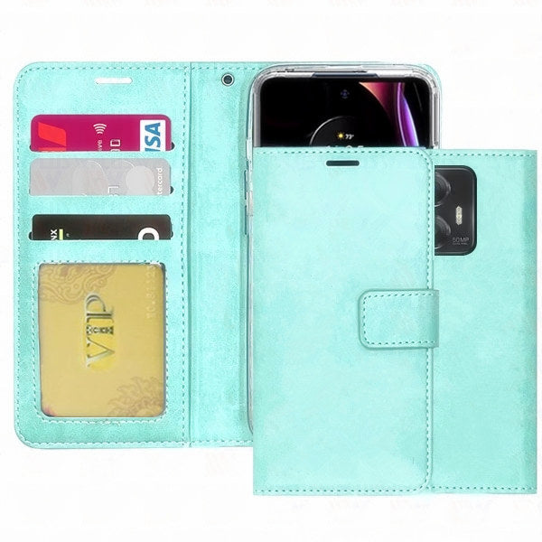Étui portefeuille en cuir pour Motorola Moto Edge (2024)
