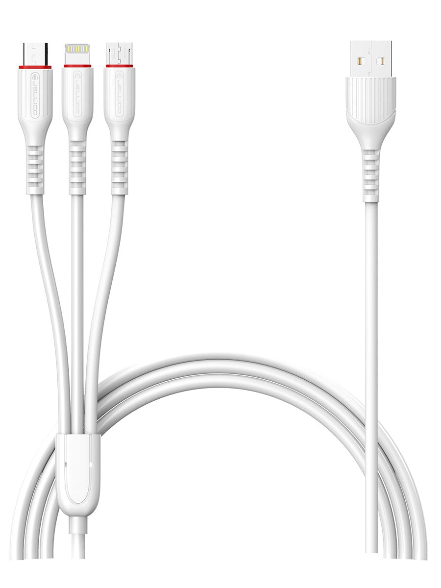 Câble de chargement 3 en 1 USB-A vers Lightning Micro USB USB-C (1 m)