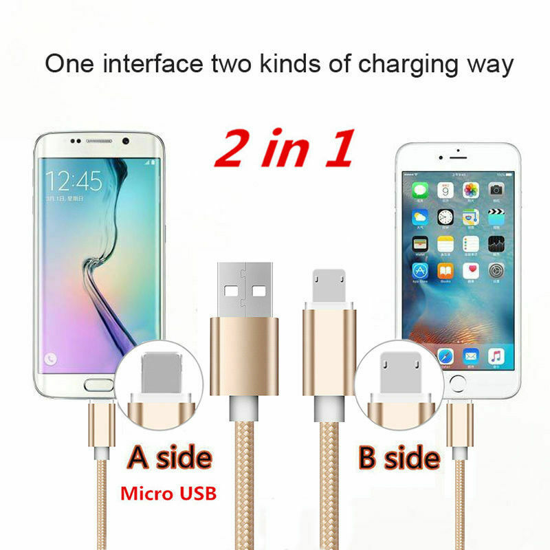 Câble de données de charge micro USB / Lightning réversible double face (1 m)