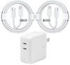 (35W) Dual USB-C Fast Charging Power Adapter Fast Wall Charger & USB-C to Lightning Cable (1m & 2m) (35W) Dual USB-C Fast Charging Power Adapter Fast Wall Charger & USB-C to Lightning Cable (1m & 2m)