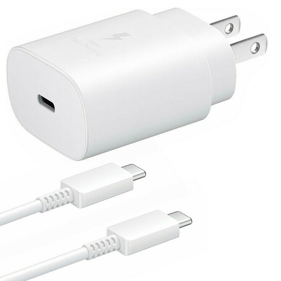 (25 W) Adaptateur secteur de charge rapide USB-C Chargeur mural et câble USB-C pour téléphones Samsung Motorola Google