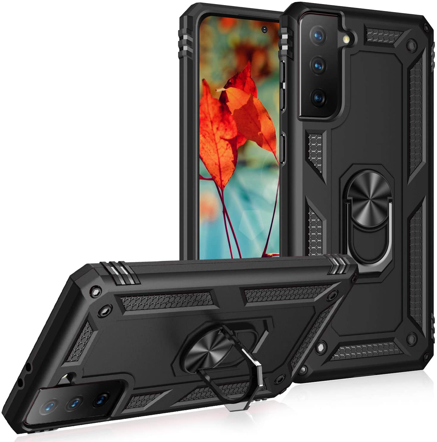 Coque hybride avec anneau pour Samsung Galaxy S21 Plus