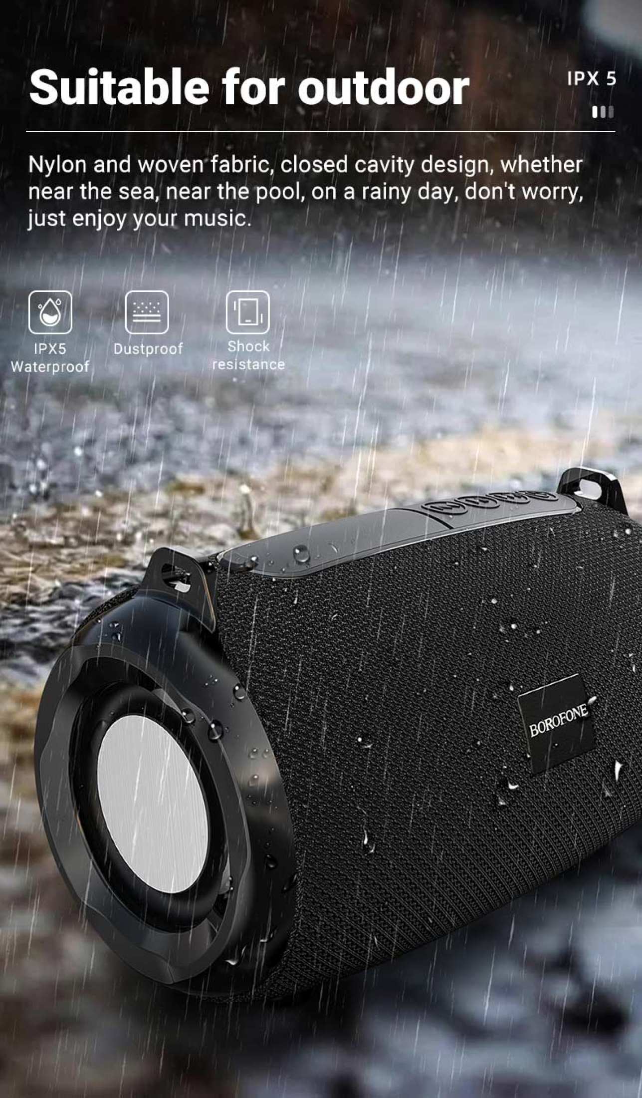 Haut-parleur stéréo Bluetooth sans fil portable étanche