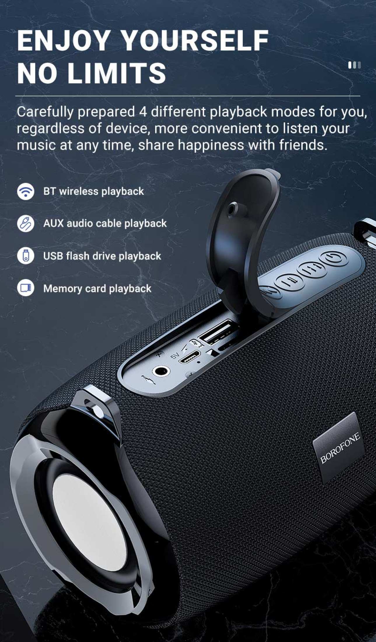 Haut-parleur stéréo Bluetooth sans fil portable étanche