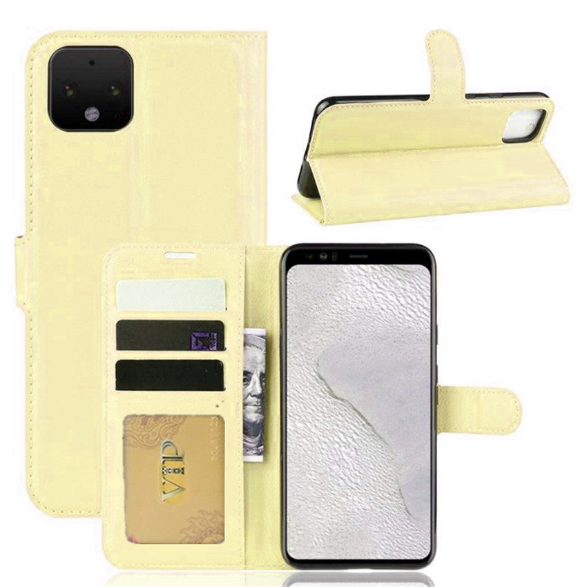 Leather Folio Wallet Case for Google Pixel 4