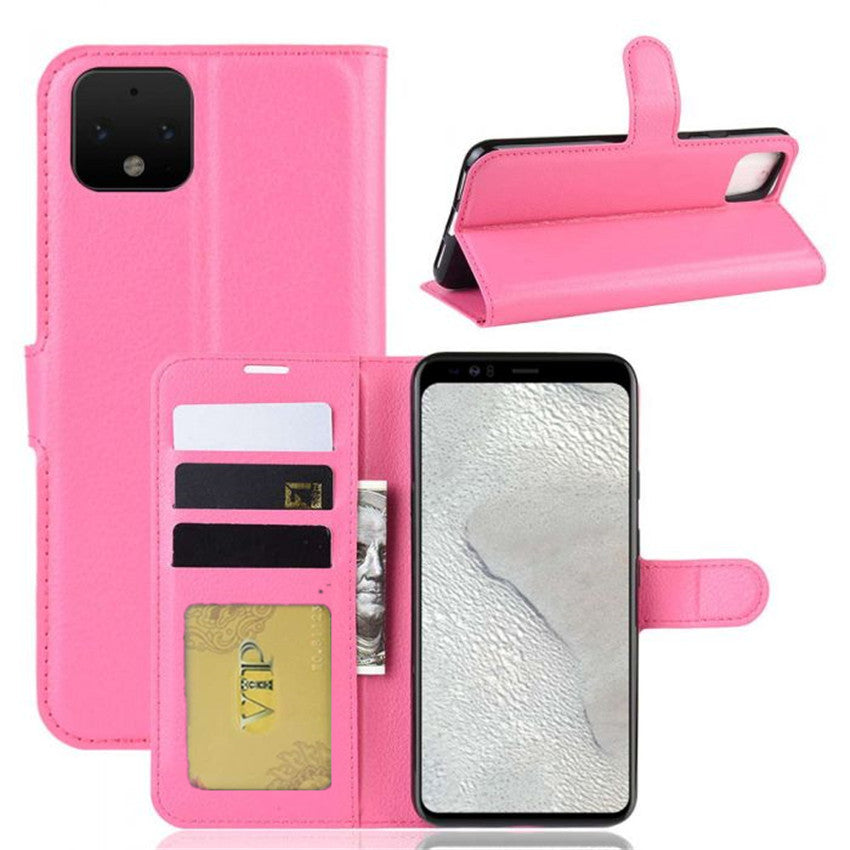 Leather Folio Wallet Case for Google Pixel 4