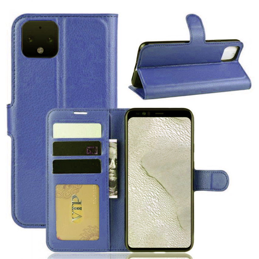 Leather Folio Wallet Case for Google Pixel 4