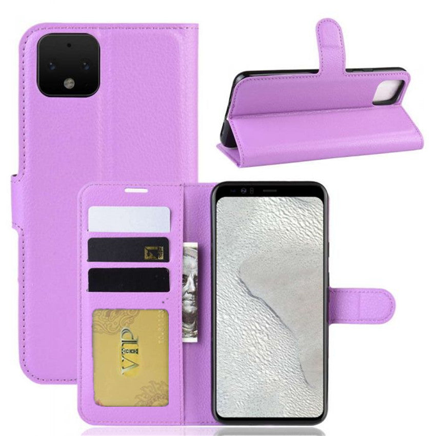Leather Folio Wallet Case for Google Pixel 4