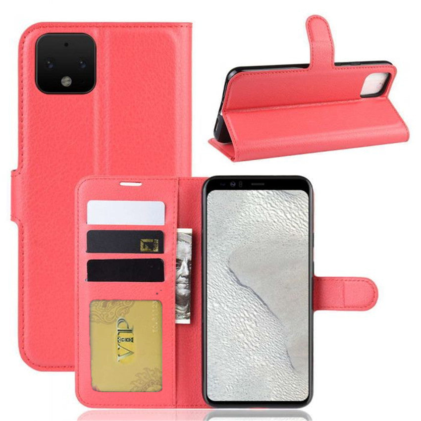 Leather Folio Wallet Case for Google Pixel 4