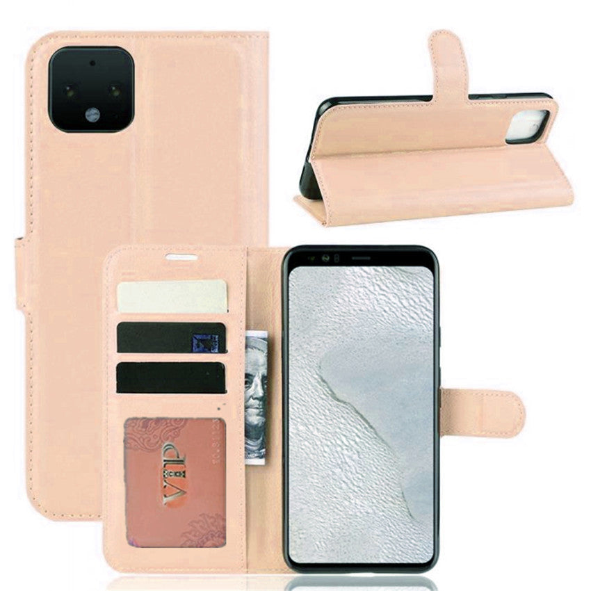 Leather Folio Wallet Case for Google Pixel 4