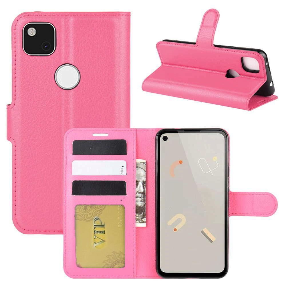 Leather Folio Wallet Case for Google Pixel 4a 4G