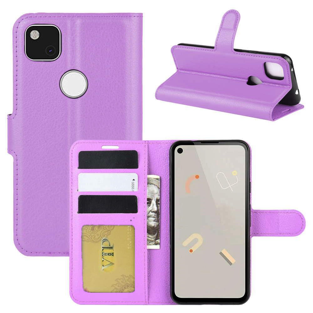 Leather Folio Wallet Case for Google Pixel 4a 4G