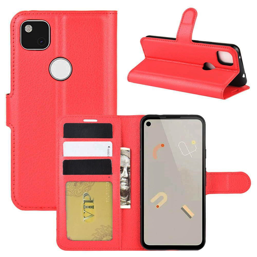 Leather Folio Wallet Case for Google Pixel 4a 4G