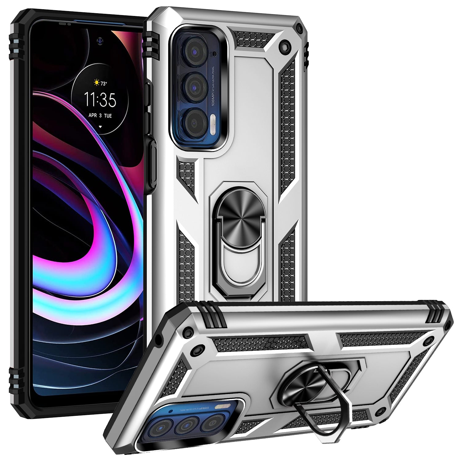 Étui à anneau hybride pour Motorola Moto Edge (2021)