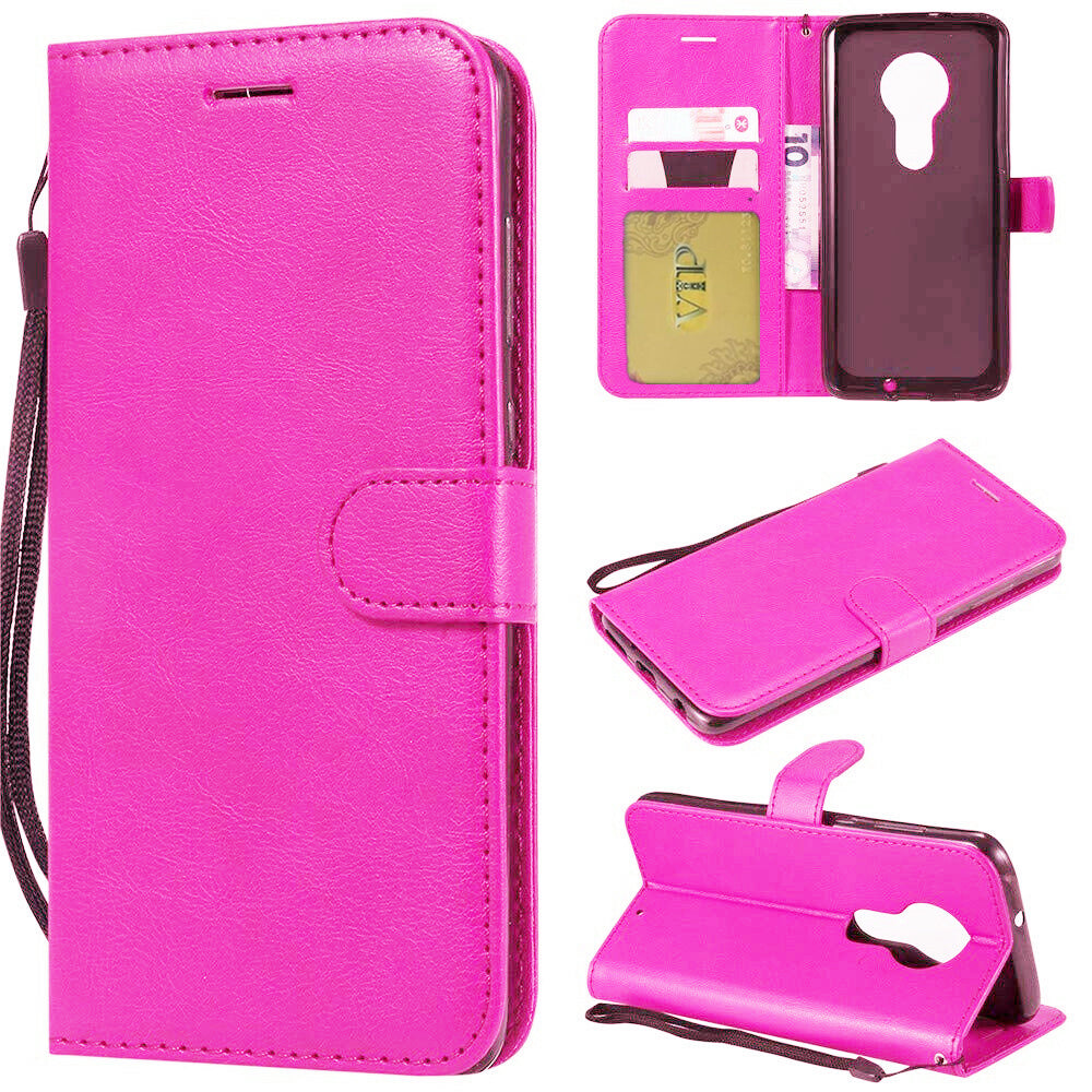 Leather Folio Wallet Case for Motorola Moto G7 Power
