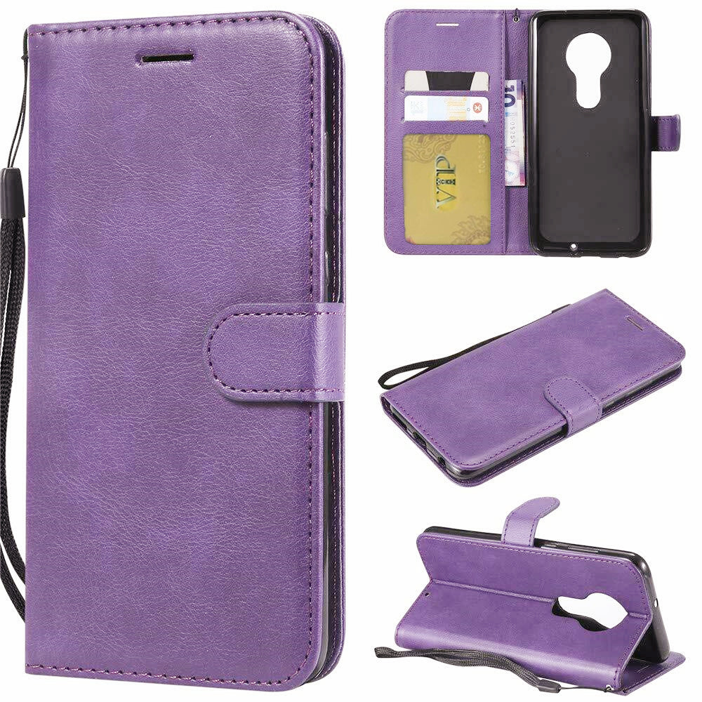 Leather Folio Wallet Case for Motorola Moto G7 Power