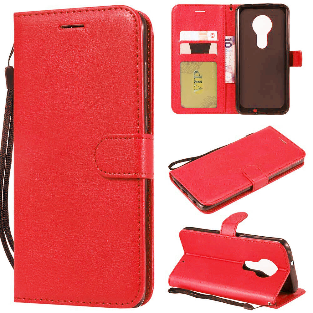 Leather Folio Wallet Case for Motorola Moto G7 Power