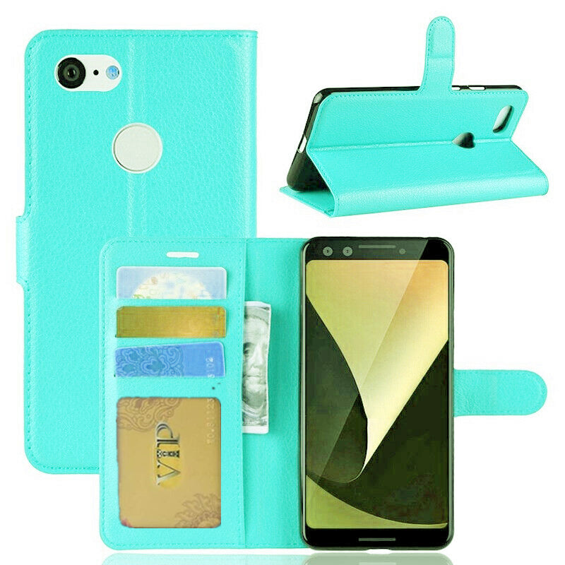 Leather Folio Wallet Case for Google Pixel 3