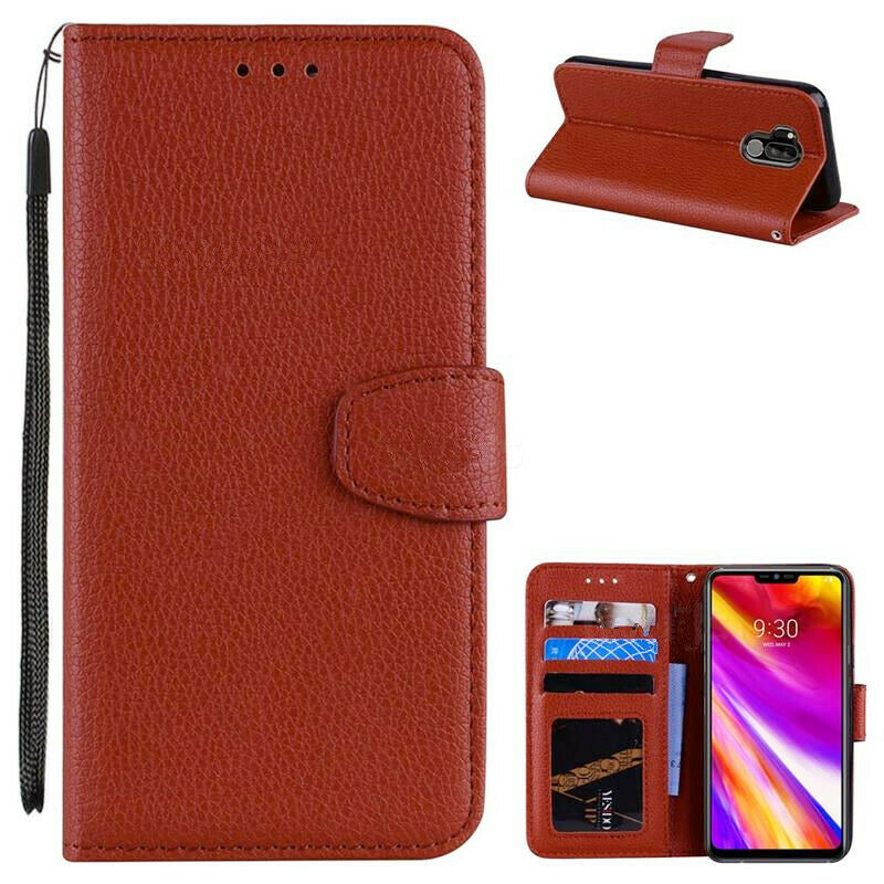 Étui portefeuille folio en cuir pour LG G7 ThinQ / G7 One