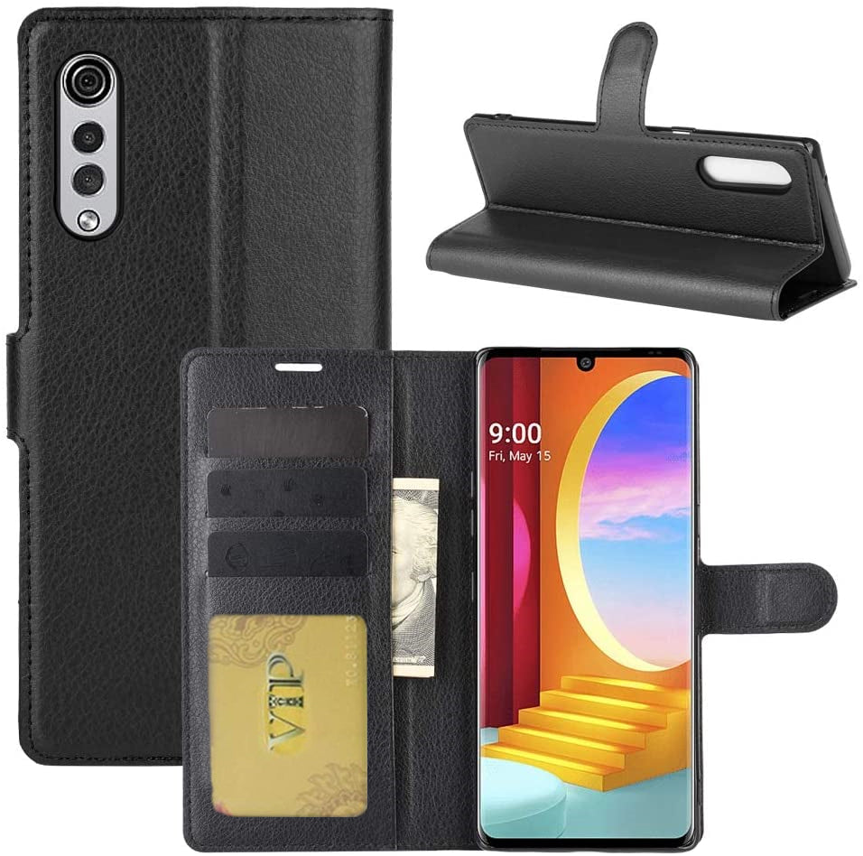 Étui portefeuille folio en cuir pour LG Velvet 5G