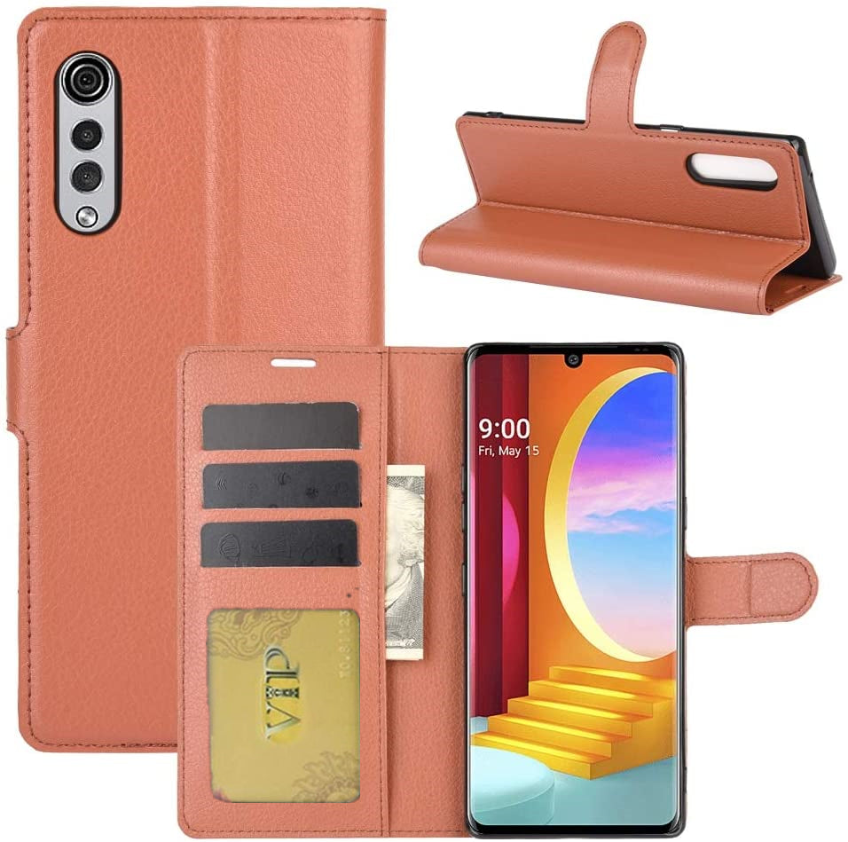 Étui portefeuille folio en cuir pour LG Velvet 5G