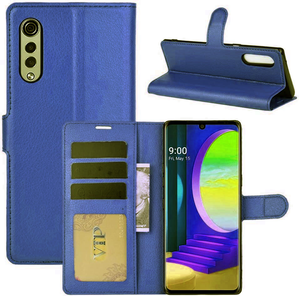 Étui portefeuille folio en cuir pour LG Velvet 5G