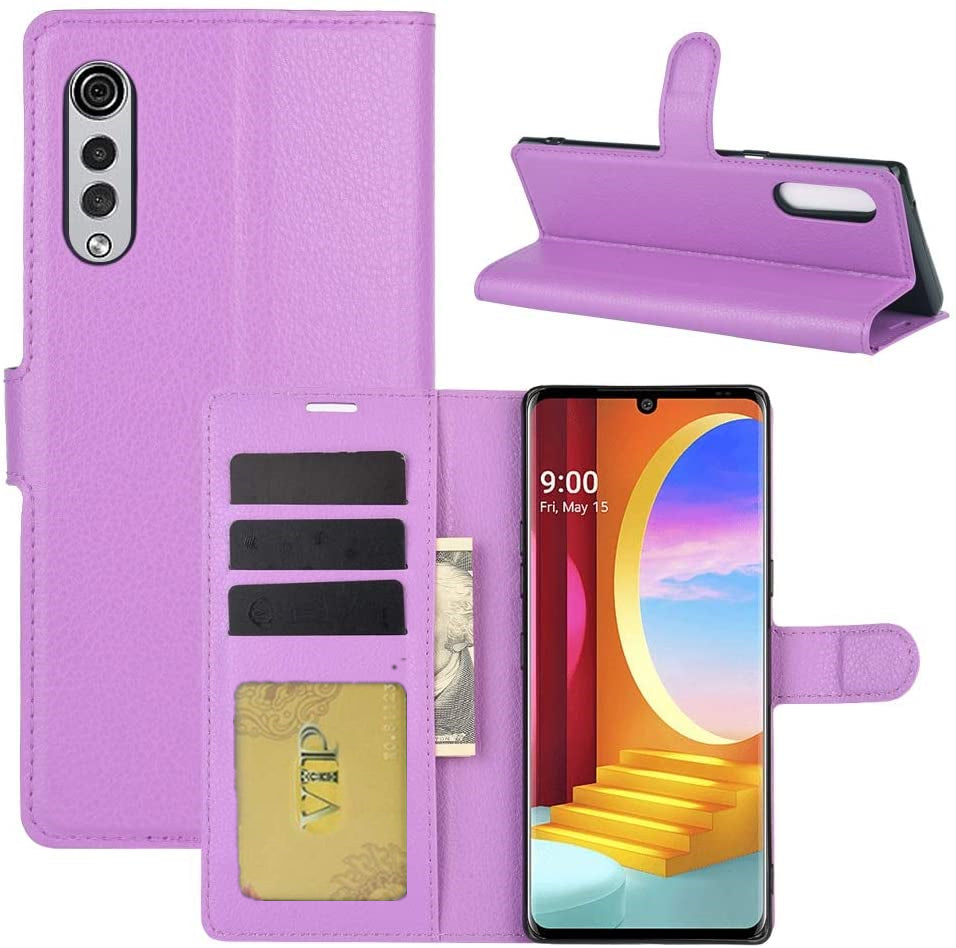 Étui portefeuille folio en cuir pour LG Velvet 5G