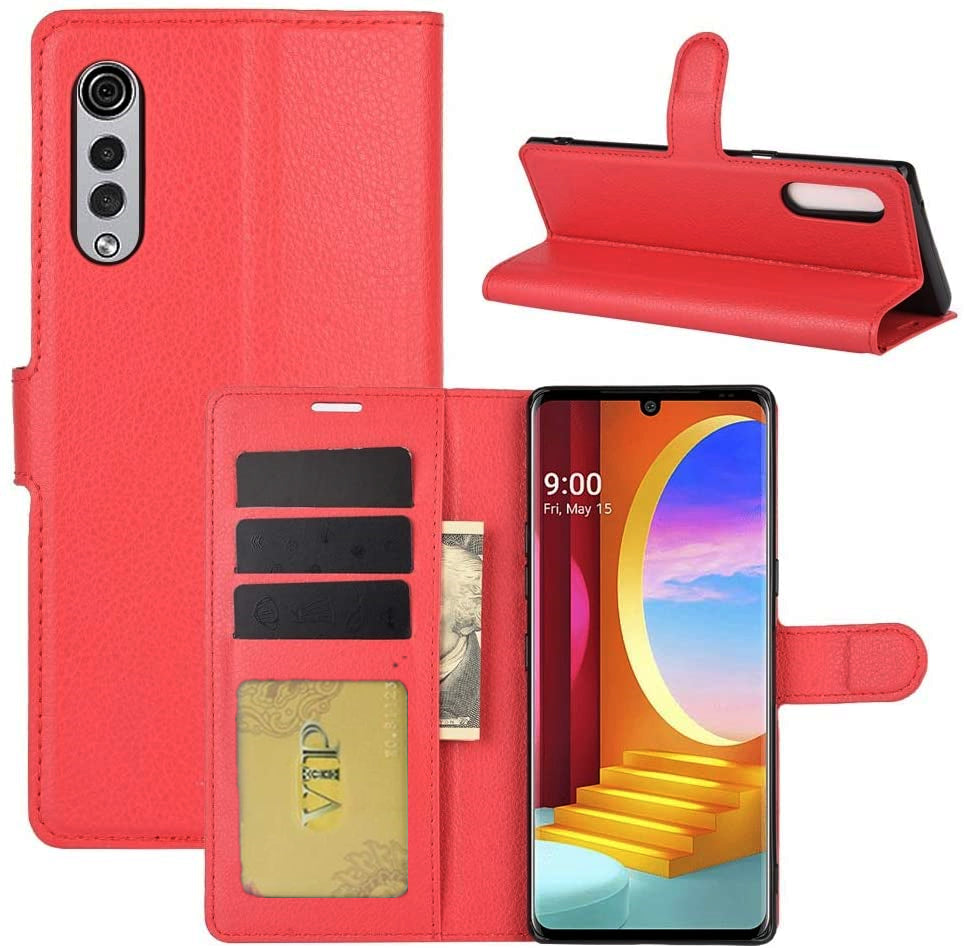 Étui portefeuille folio en cuir pour LG Velvet 5G