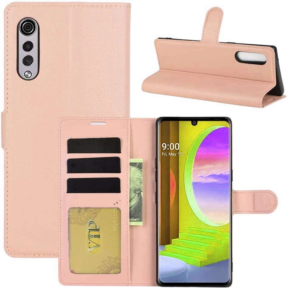 Étui portefeuille folio en cuir pour LG Velvet 5G
