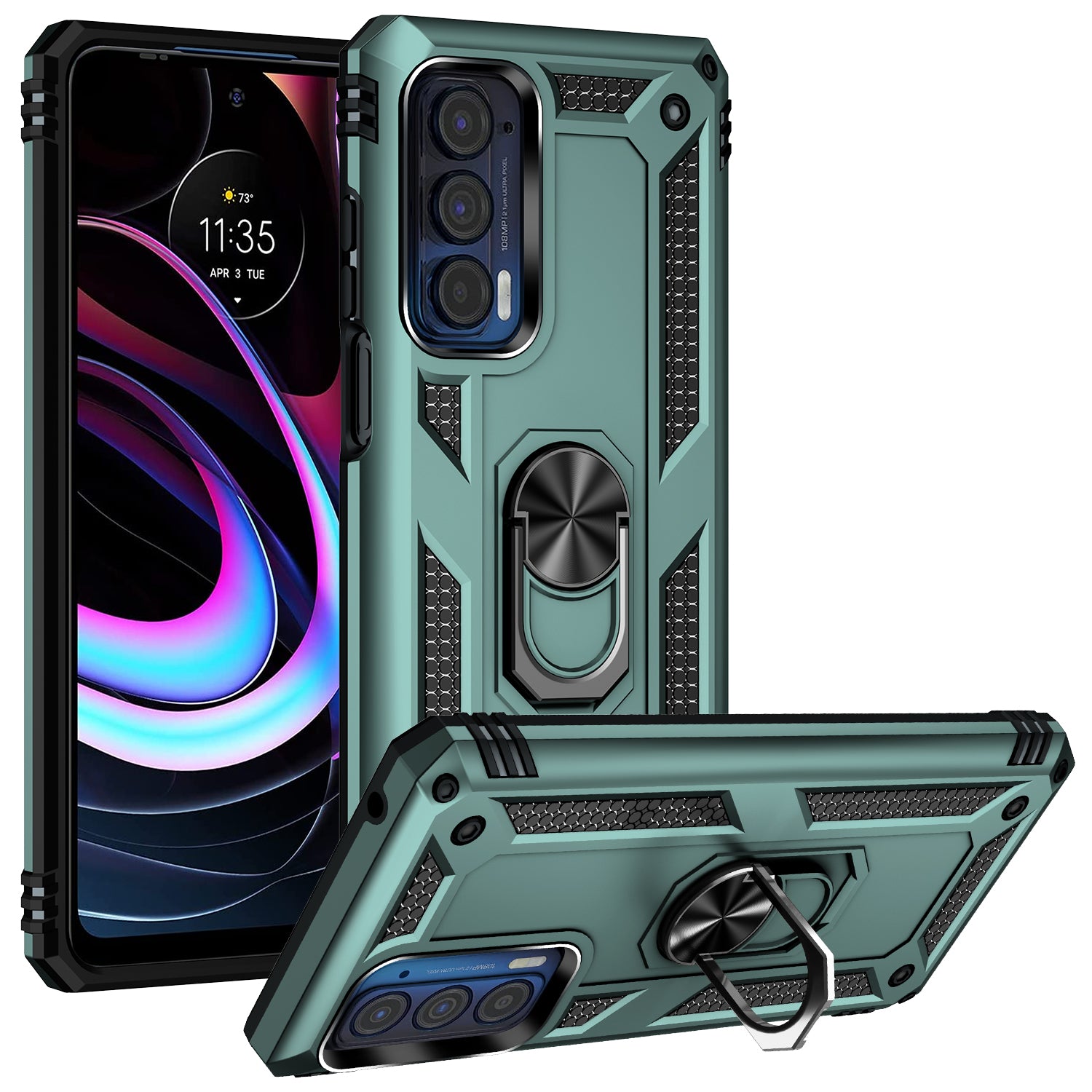 Étui à anneau hybride pour Motorola Moto Edge (2021)