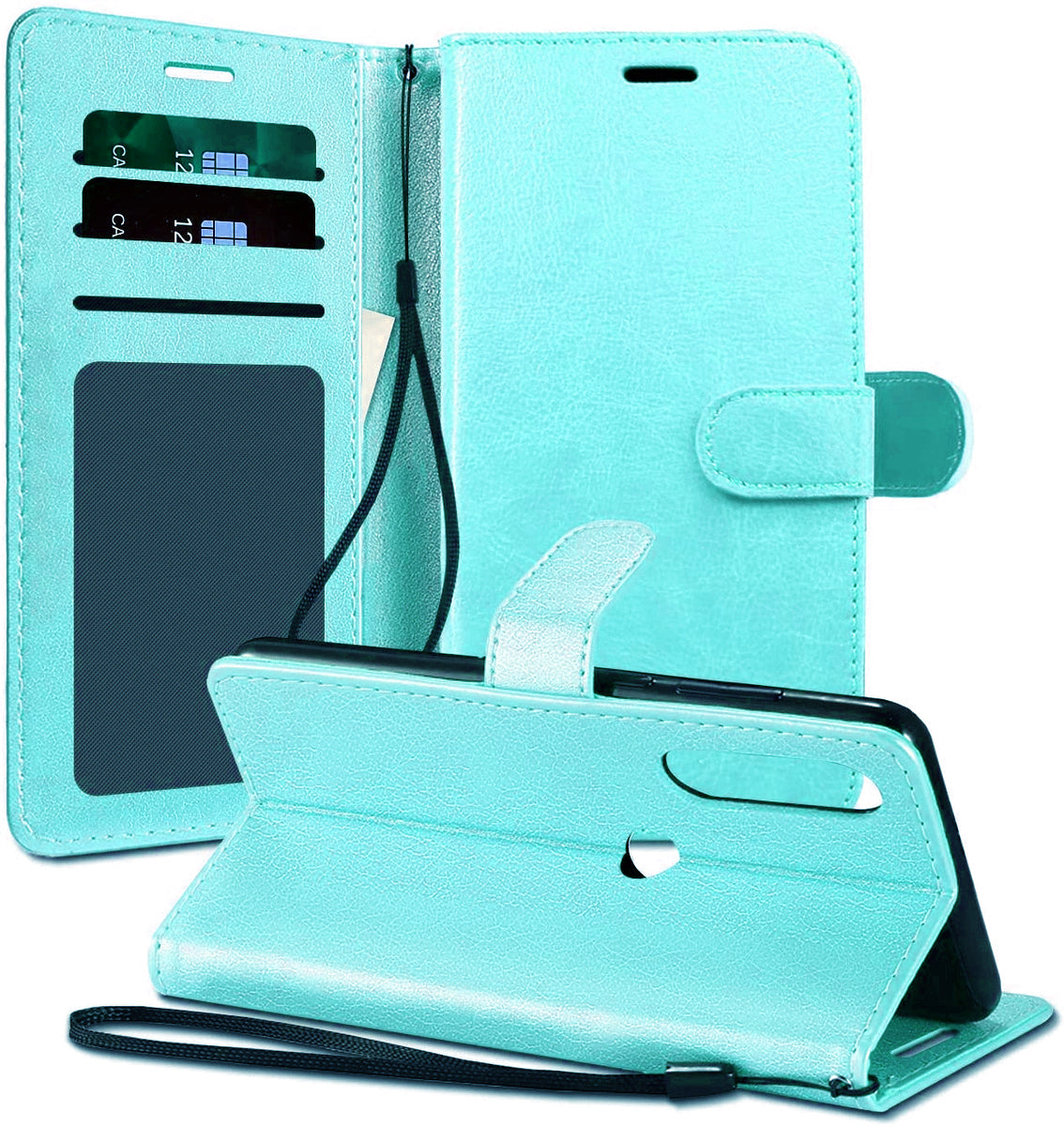 Leather Folio Wallet Case for Motorola Moto G Power (2022) / G Play (2023)