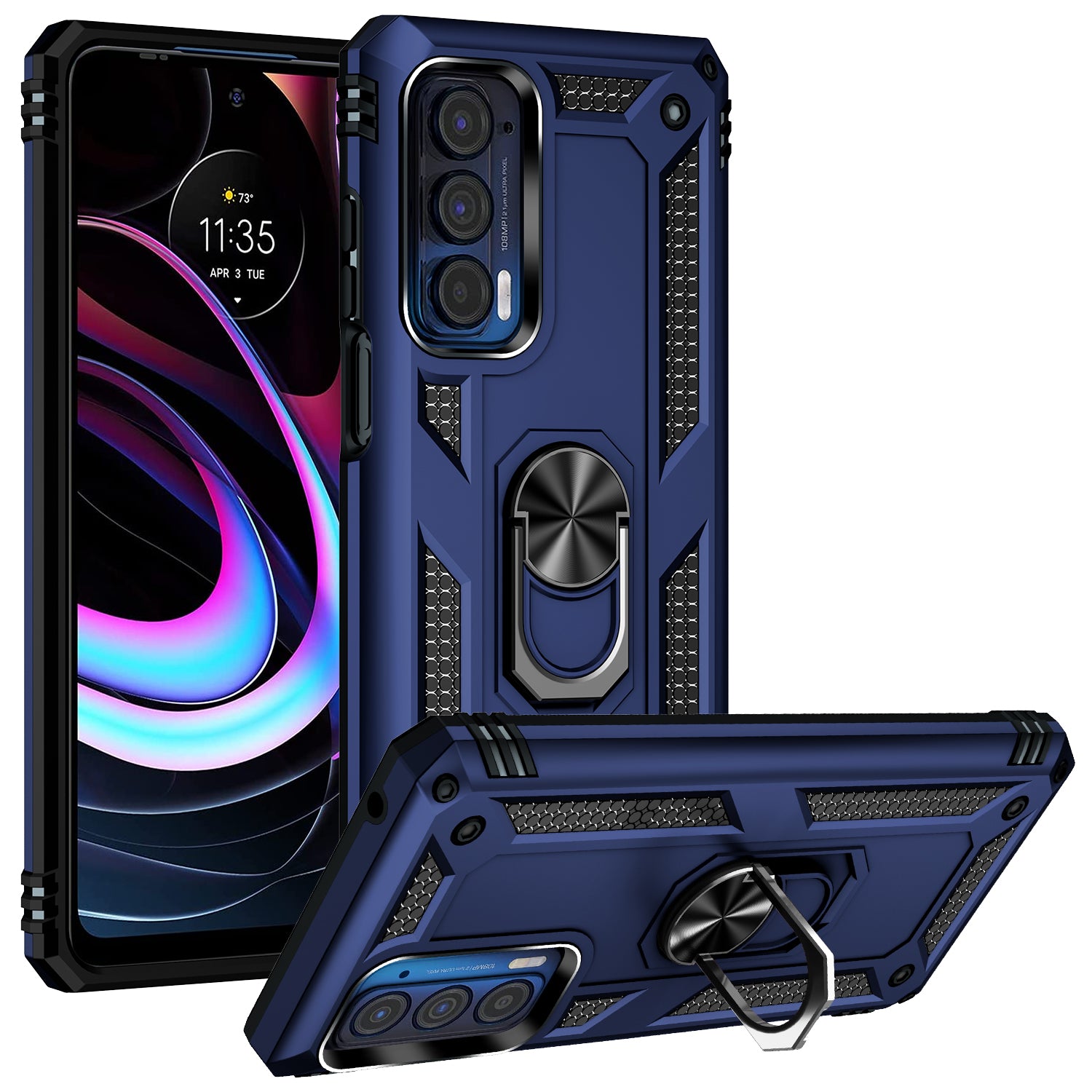 Étui à anneau hybride pour Motorola Moto Edge (2021)