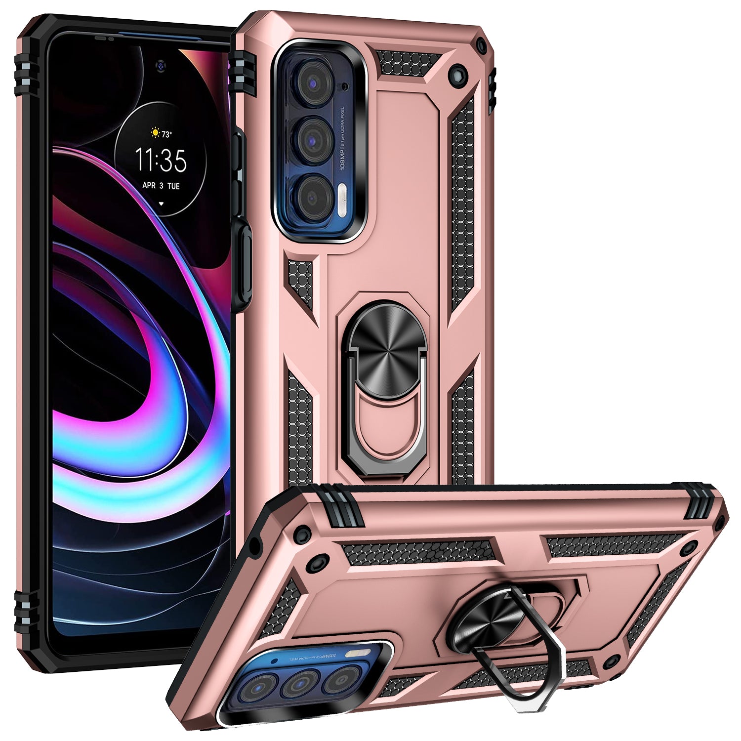 Étui à anneau hybride pour Motorola Moto Edge (2021)