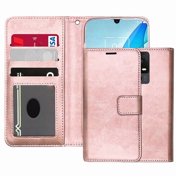 Étui portefeuille Folio en cuir pour TCL 50 XE 5G