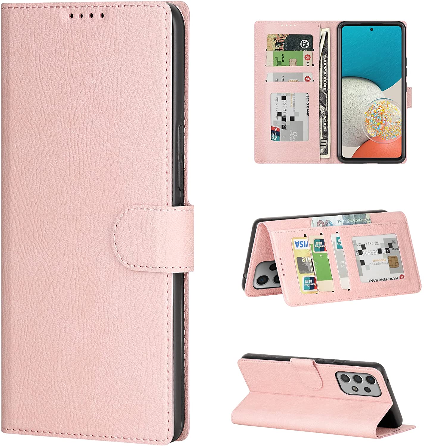Leather Folio Wallet Case for Samsung Galaxy A53 5G