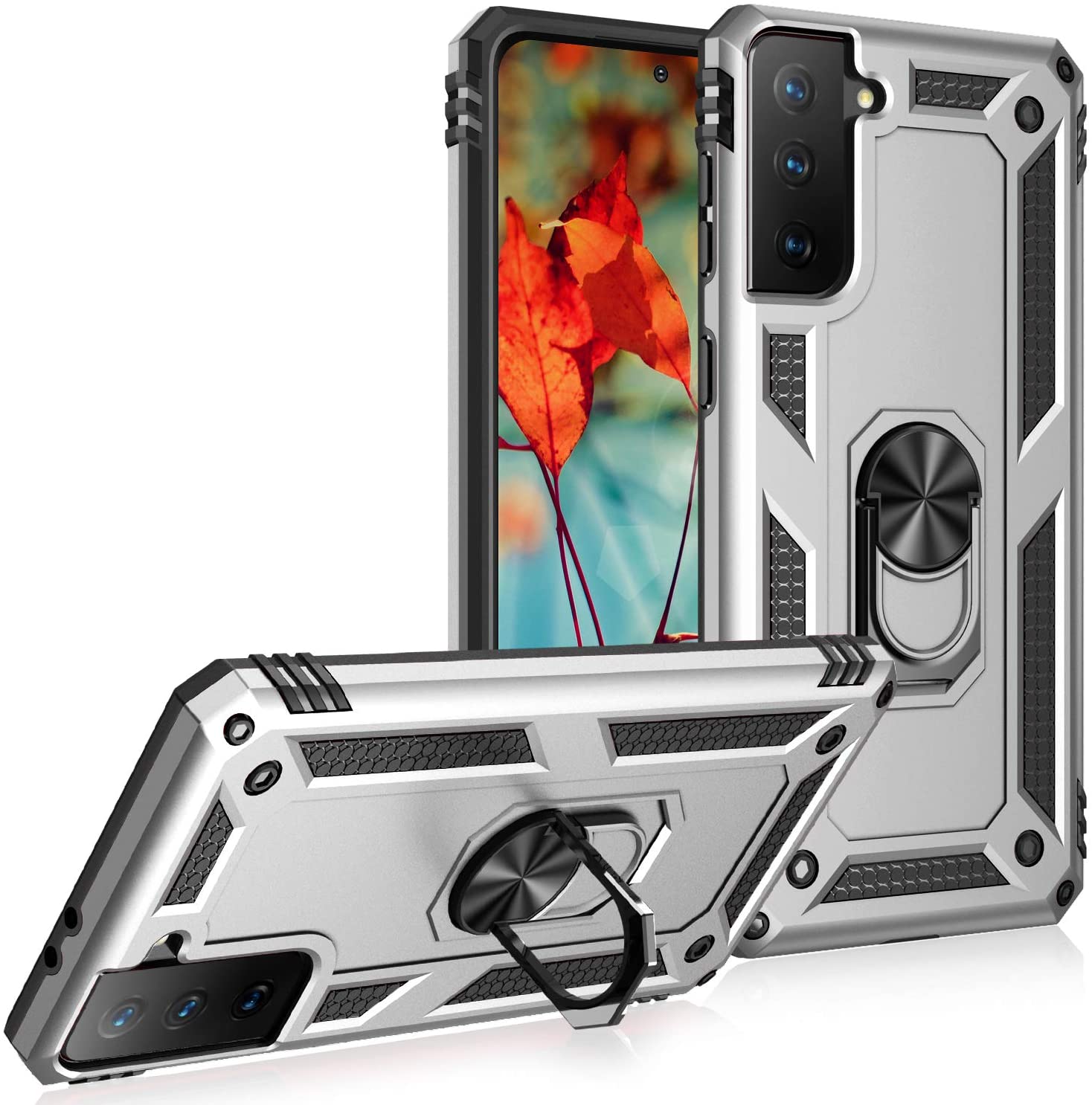 Coque hybride avec anneau pour Samsung Galaxy S21 Plus