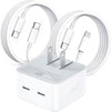 Adaptateur secteur à charge rapide double USB-C PD 3.0 35 W, chargeur mural et câble USB-C + câble Lightning (1 m) Adaptateur secteur à charge rapide double USB-C PD 3.0 35 W, chargeur mural et câble USB-C + câble Lightning (1 m)