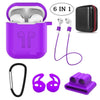 6 in 1 Silicone Case with Ear Hook Grips Straps Clips Tips Grips for AirPods 1 2 (1st 2nd Gen.) 6 in 1 Silicone Case with Ear Hook Grips Straps Clips Tips Grips for AirPods 1 2 (1st 2nd Gen.)