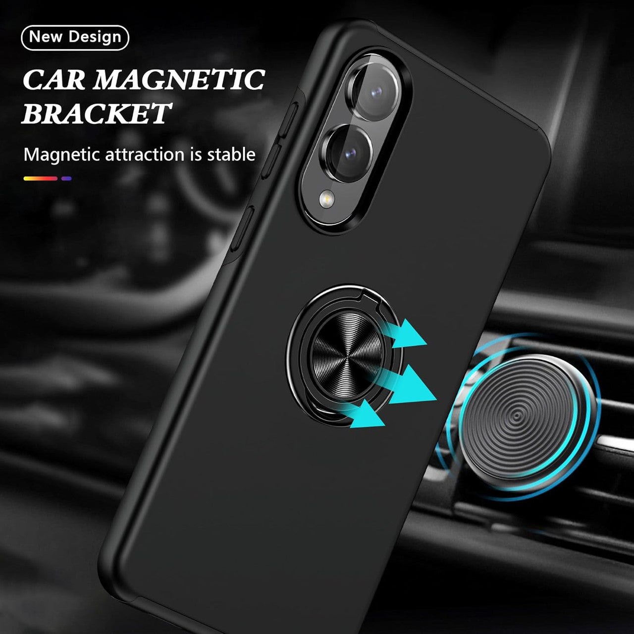 Hybrid Magnetic Invisible Ring Case for Samsung Galaxy S25 Edge
