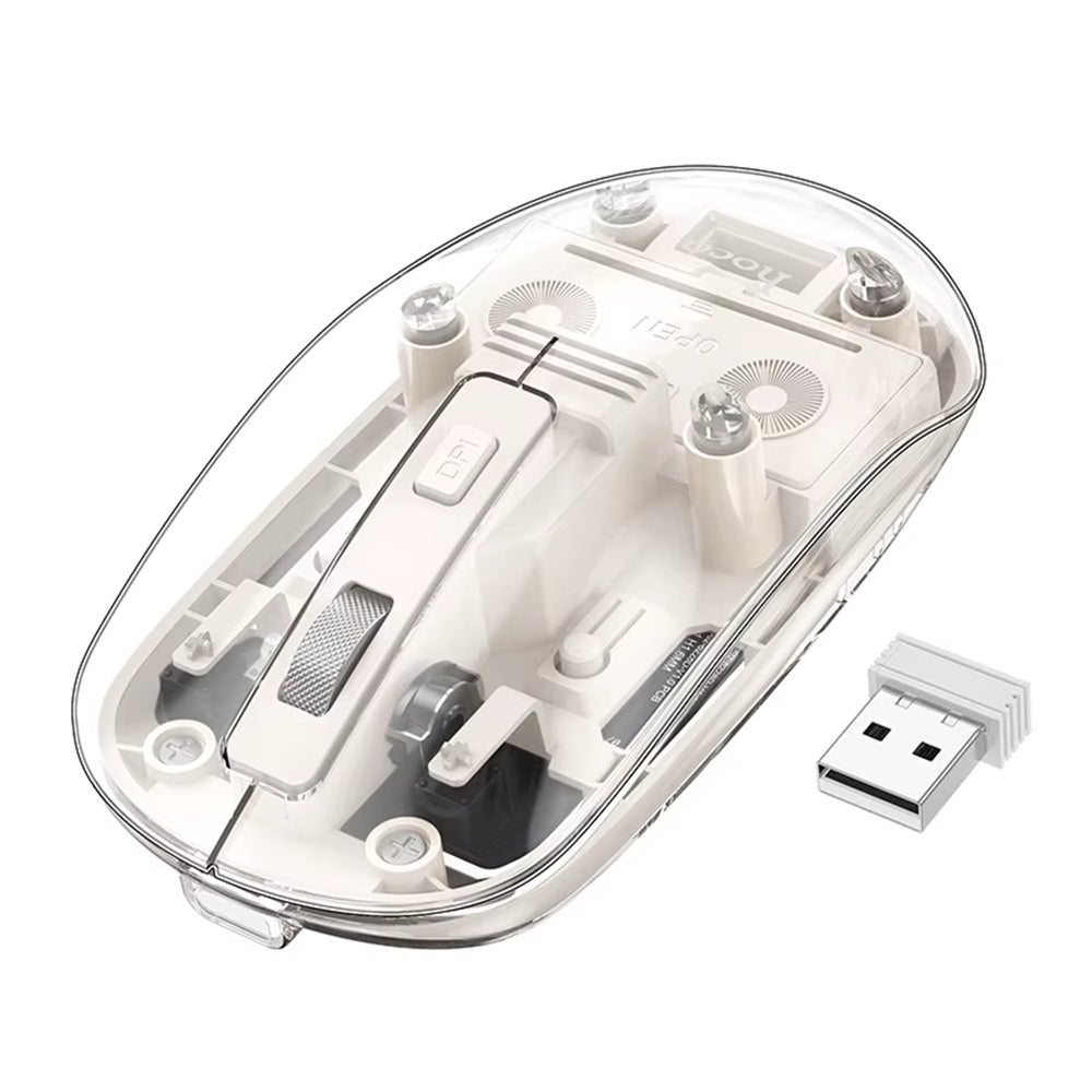 Transparent Dual Mode Silent Bluetooth Wireless Mouse