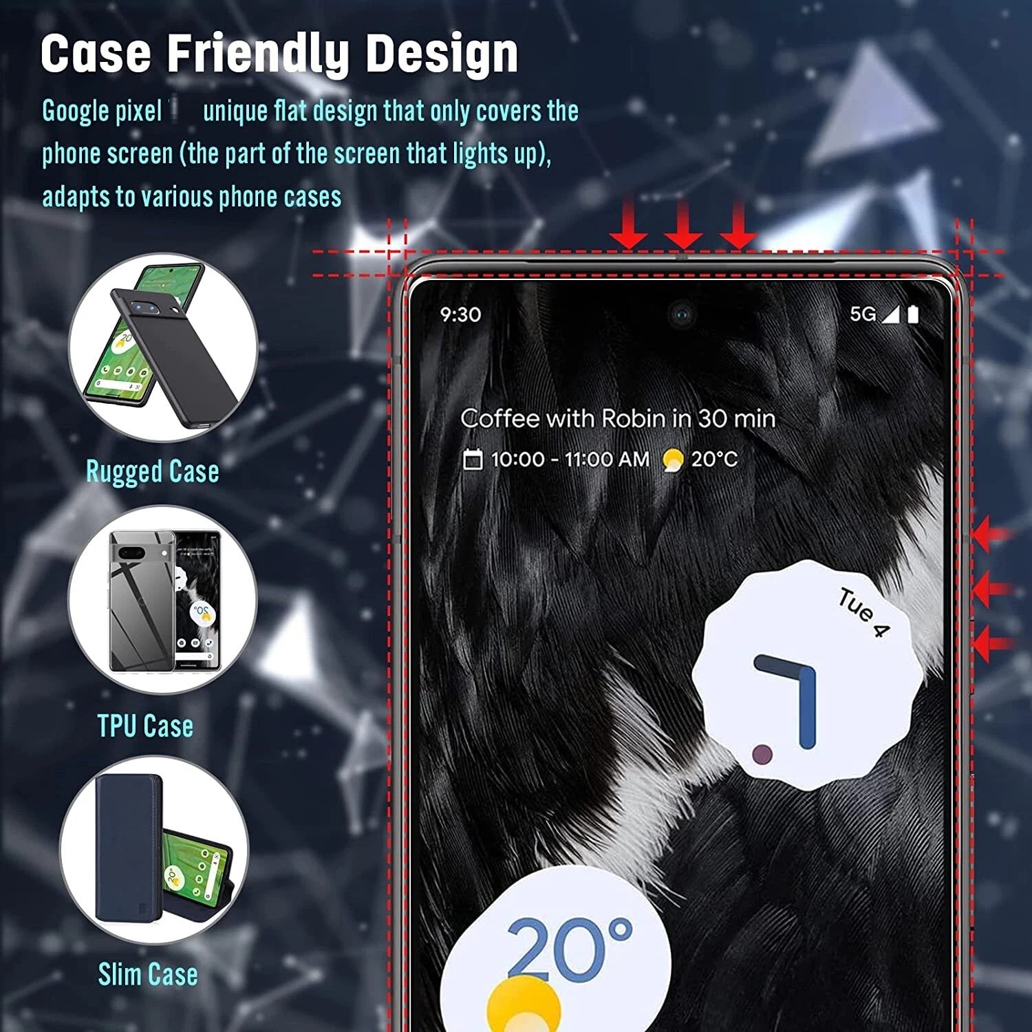 (2 Pack) Tempered Glass Screen Protector for Google Pixel 10 Pro Fold
