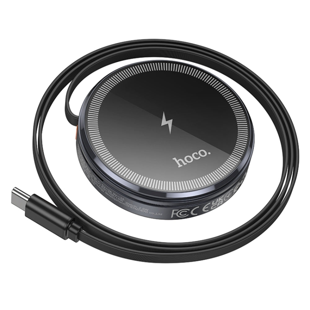 Chargeur magnétique sans fil 2 en 1 avec câble rétractable pour Apple iPhone Watch