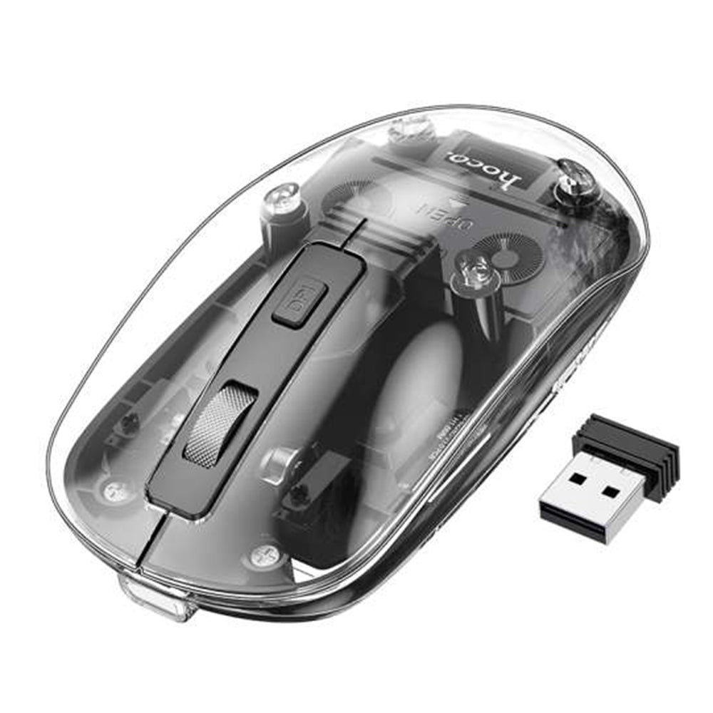 Transparent Dual Mode Silent Bluetooth Wireless Mouse