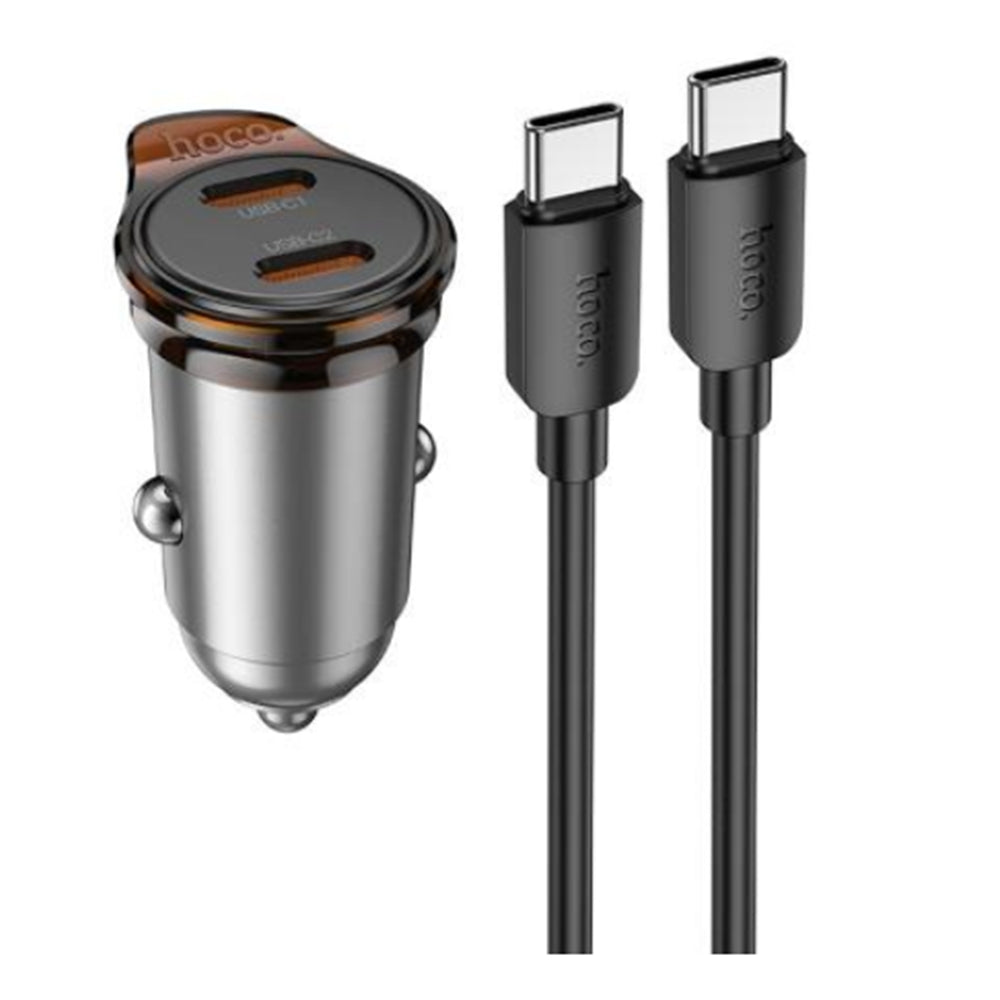 (45 W) Adaptateur de chargeur de voiture à charge rapide à deux ports USB-C Transmetteur radio FM Bluetooth