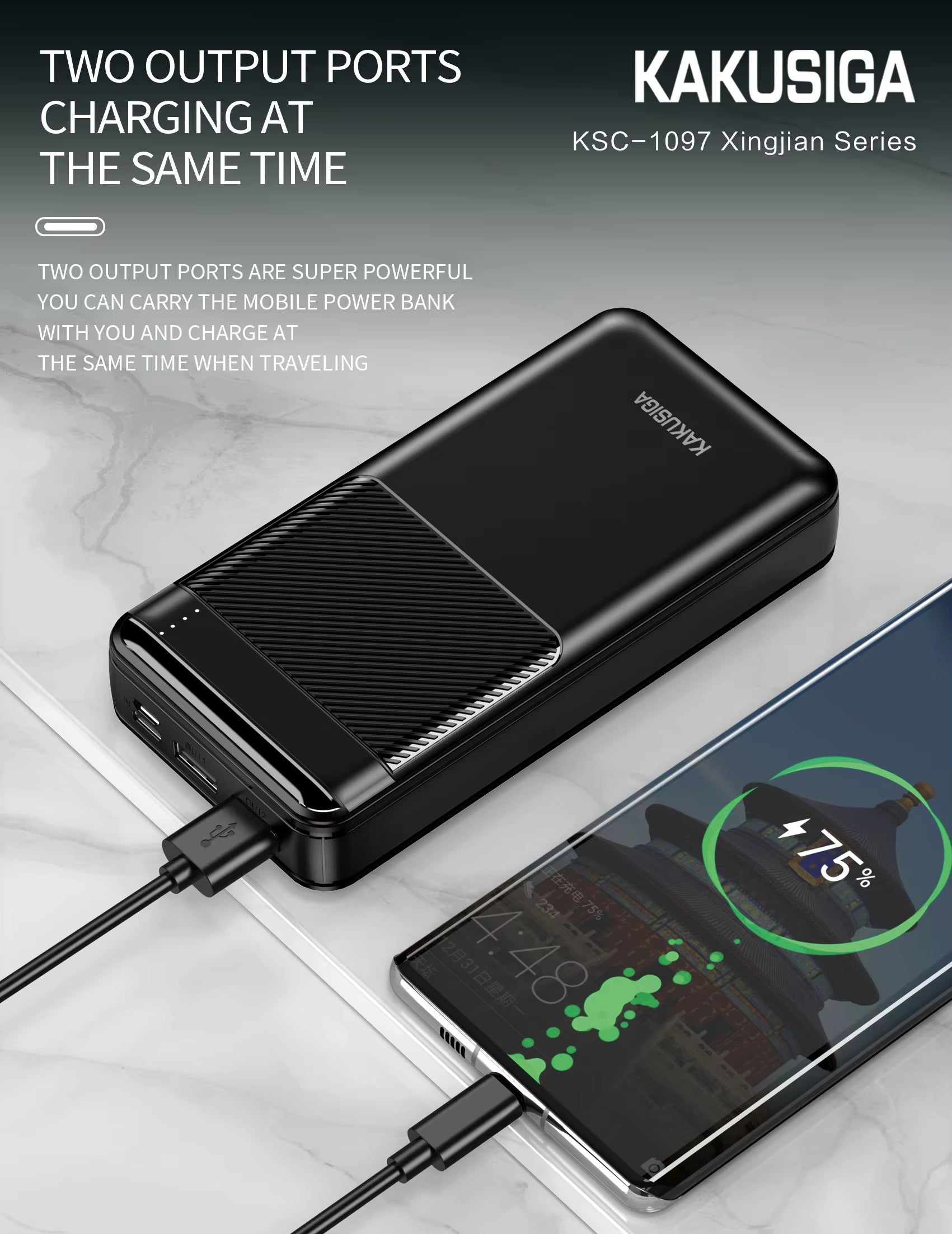 (20000mAh) Micro USB USB-C Battery Pack Charger Portable Power Bank