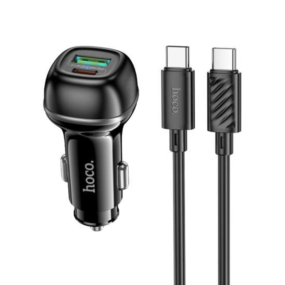 Chargeur de voiture rapide (48 W) avec deux ports USB et câble USB-C/Lightning
